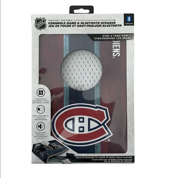 NHL Other - Montreal Canadiens Stripe Design Desktop Cornhole Game Set with built in speaker